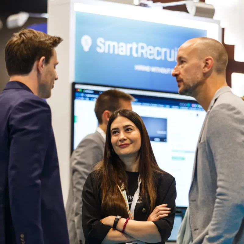 Event attendees talking and creating partnerships